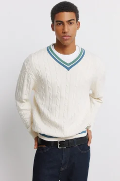 Springfield Jersey trenzas cuello pico^Hombre Jerséis Y Cárdigans