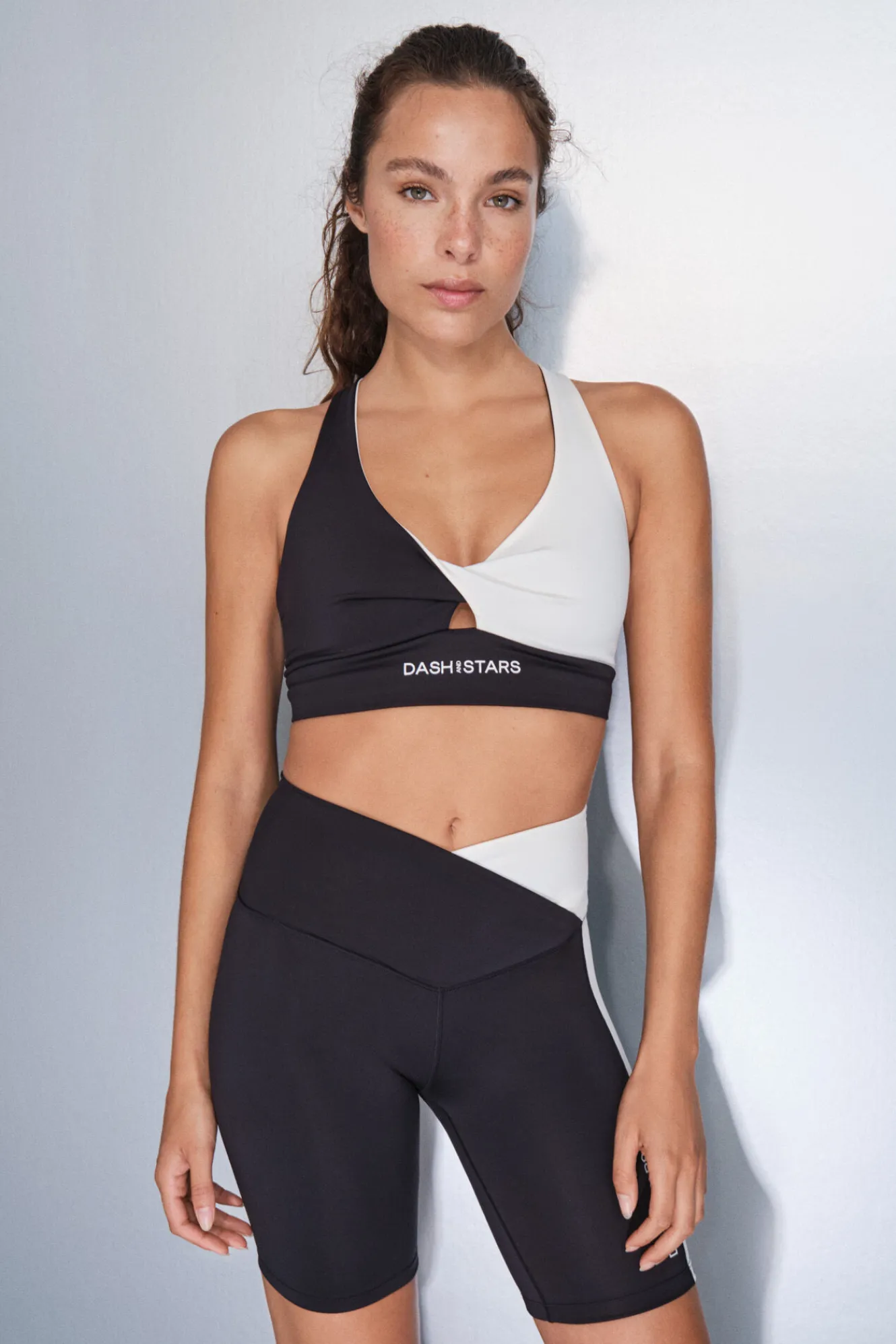 Dash and Stars Leggings 4D STRETCH ciclista y blanco^Mujer Deporte