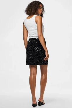 Pieces Minifalda de lentejuelas^Mujer Faldas