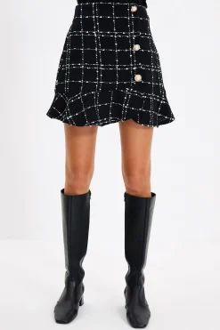Trendyol Minifalda de tweed^Mujer Faldas