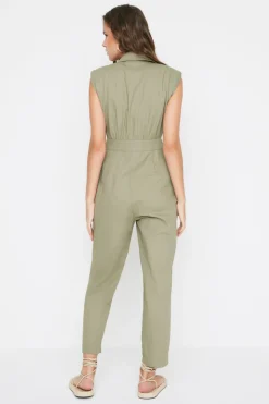 Trendyol Mono sin mangas cuello camisa^Mujer Vestidos Y Monos