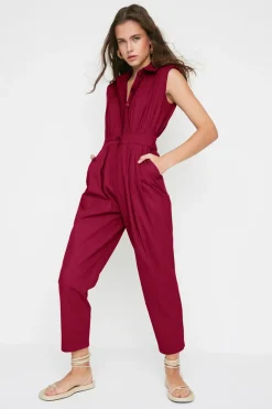 Trendyol Mono sin mangas cuello camisa^Mujer Vestidos Y Monos