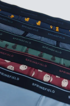 Springfield Pack 5 boxers algod&oacute;n estampado^Hombre Calzoncillos