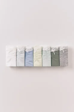 Women'secret Pack 7 bragas cl&aacute;sicas algod&oacute;n encaje y lazo^Mujer Braguitas