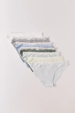 Women'secret Pack 7 bragas cl&aacute;sicas algod&oacute;n encaje y lazo^Mujer Braguitas