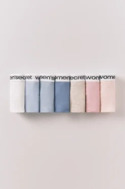 Women'secret Pack 7 bragas clásicas algodón logo^Mujer Braguitas