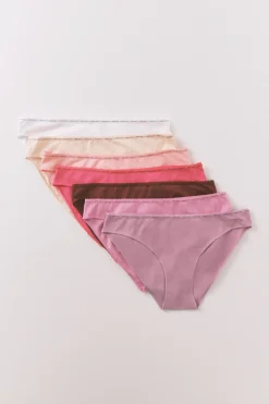 Women'secret Pack 7 bragas cl&aacute;sicas algod&oacute;n rosa^Mujer Braguitas