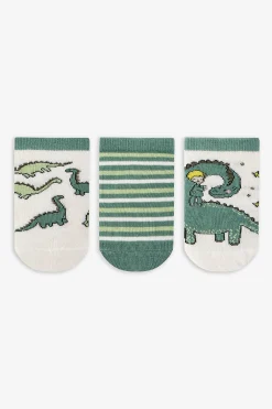 Penti Pack 3 calcetines cortos dino rayas^Niños Ropa Interior|Ropa Interior