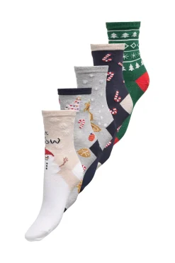 Only Girls Pack 5 calcetines navide&ntilde;os^Niños Ropa Interior