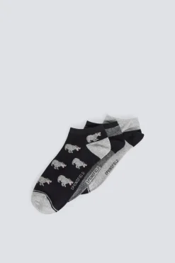 Springfield Pack 3 calcetines tobilleros hipopótamos^Hombre Calcetines