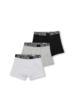 Only & Sons Junior Pack 3 calzoncillos bóxer^Niños Ropa Interior