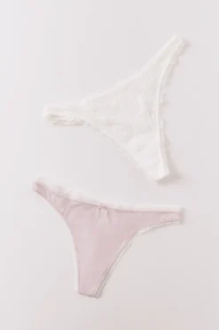 Women'secret Pack 2 tangas algodón rosa y estampado^Mujer Braguitas