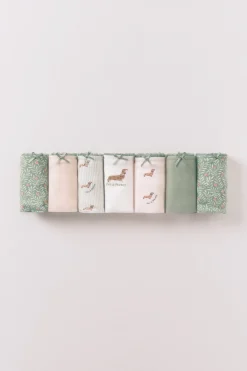 Women'secret Pack 7 tangas algodón rosa y verde^Mujer Braguitas