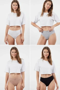 Trendyol Pack de 4 bragas altas con lazo^Mujer Braguitas