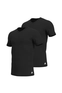 Adidas Pack de 2 camisetas de cuello pico de algodón elástico para hombre^Hombre Deporte
