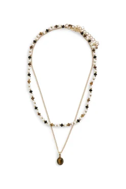 Pieces Pack de 2 collares dorados con cuentas de colores^Mujer Bisutería