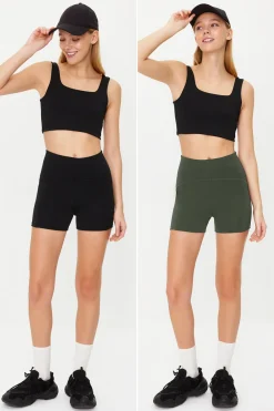 Trendyol Pack de 2 leggings deportivos cortos^Mujer Pantalones|Deporte