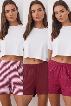Trendyol Pack de 3 pantalones cortos de pijama^Mujer Pijamas