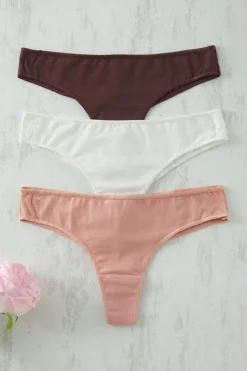 Trendyol Pack de 3 tangas lisos^Mujer Braguitas