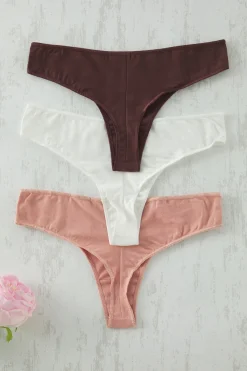Trendyol Pack de 3 tangas lisos^Mujer Braguitas