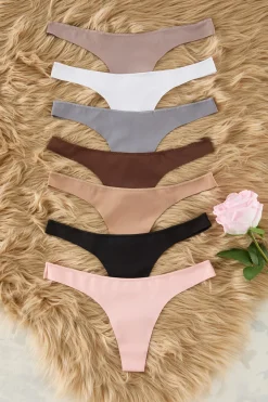 Trendyol Pack de 7 tangas sin costuras^Mujer Braguitas
