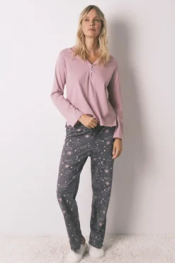 Women'secret Pantalón largo 100% algodón estampado astral^Mujer Pijamas