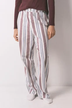 Women'secret Pantal&oacute;n largo 100% algod&oacute;n rayas granate^Mujer Pijamas