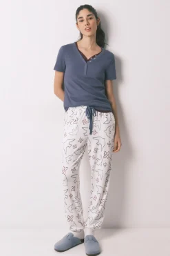 Women'secret Pantal&oacute;n largo estampado p&aacute;jaros^Mujer Pijamas