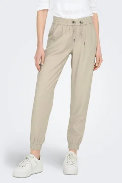 Only Pantal&oacute;n largo fluido de cintura el&aacute;stica^Mujer Pantalones