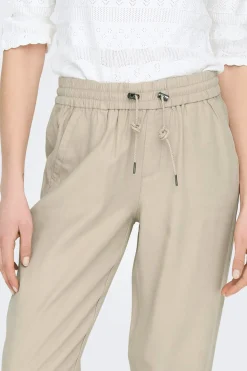 Only Pantal&oacute;n largo fluido de cintura el&aacute;stica^Mujer Pantalones