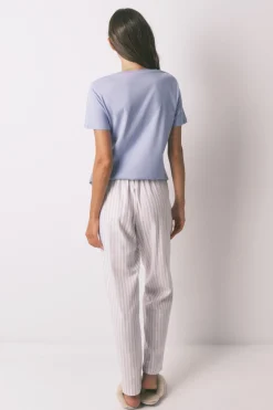 Women'secret Pantal&oacute;n largo franela print rayas multicolor^Mujer Pijamas