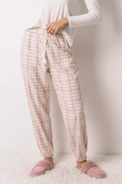 Women'secret Pantal&oacute;n largo franela print cuadros^Mujer Pijamas