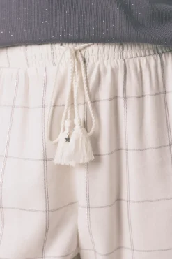 Women'secret Pantal&oacute;n largo franela blanco print cuadros^Mujer Pijamas