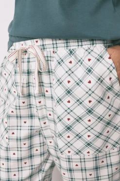 Women'secret Pantal&oacute;n largo franela cuadros verde^Mujer Pijamas