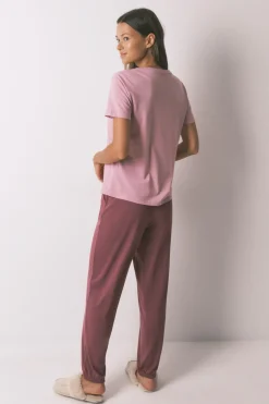 Women'secret Pantal&oacute;n largo punto suave granate^Mujer Pijamas