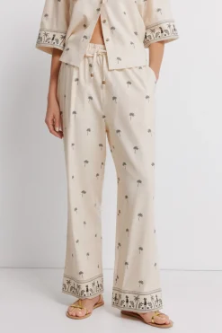 Springfield Pantal&oacute;n lino estampado^Mujer Lino|Pantalones