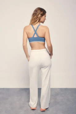 Dash and Stars Pantalón recto ancho tacto suave gris^Mujer Deporte