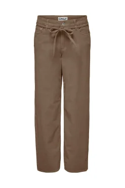 Only Pantal&oacute;n recto con cintur&oacute;n^Mujer Pantalones