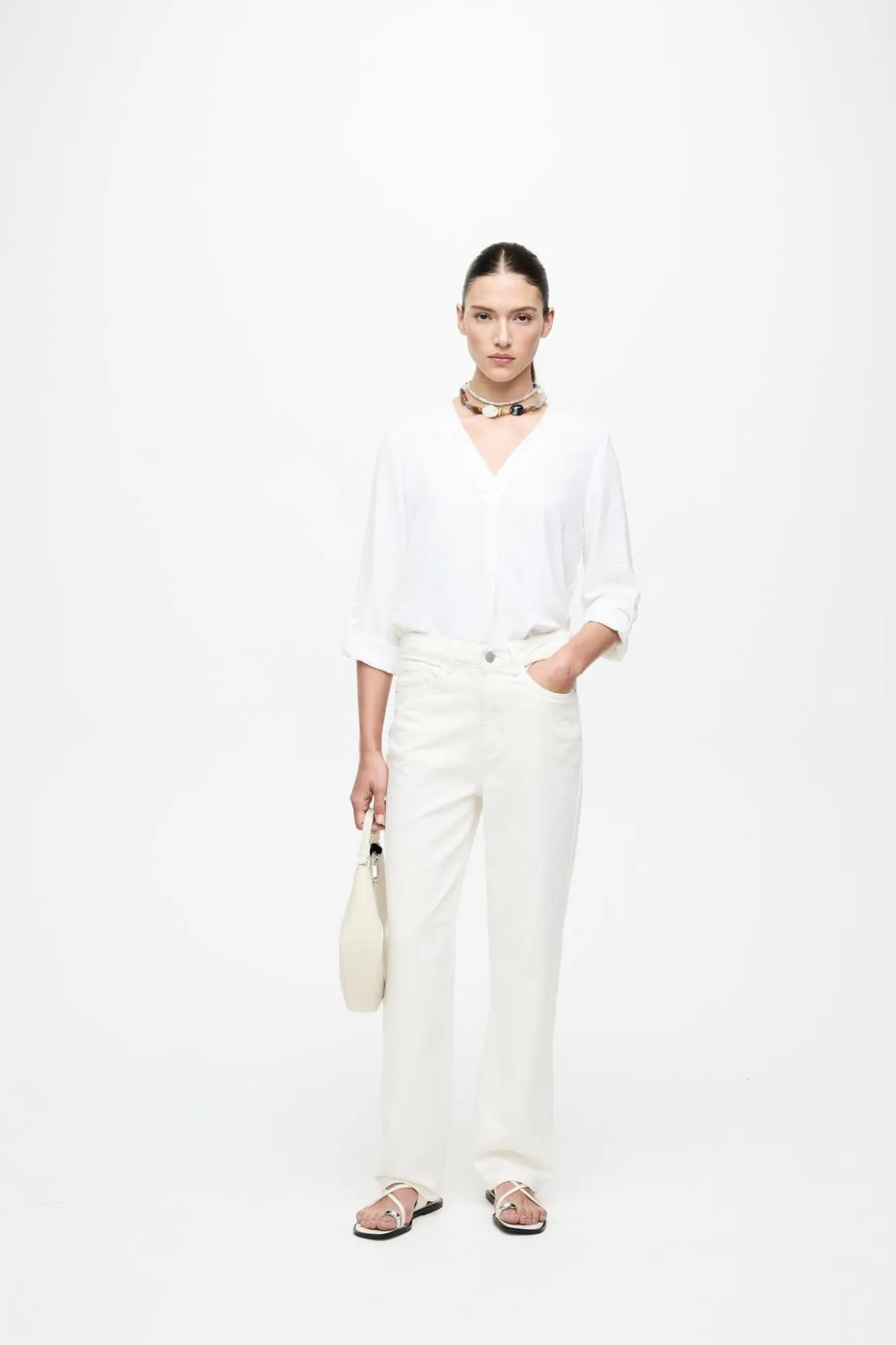 Vila Pantalón vaquero recto con cintura alta^Mujer Jeans