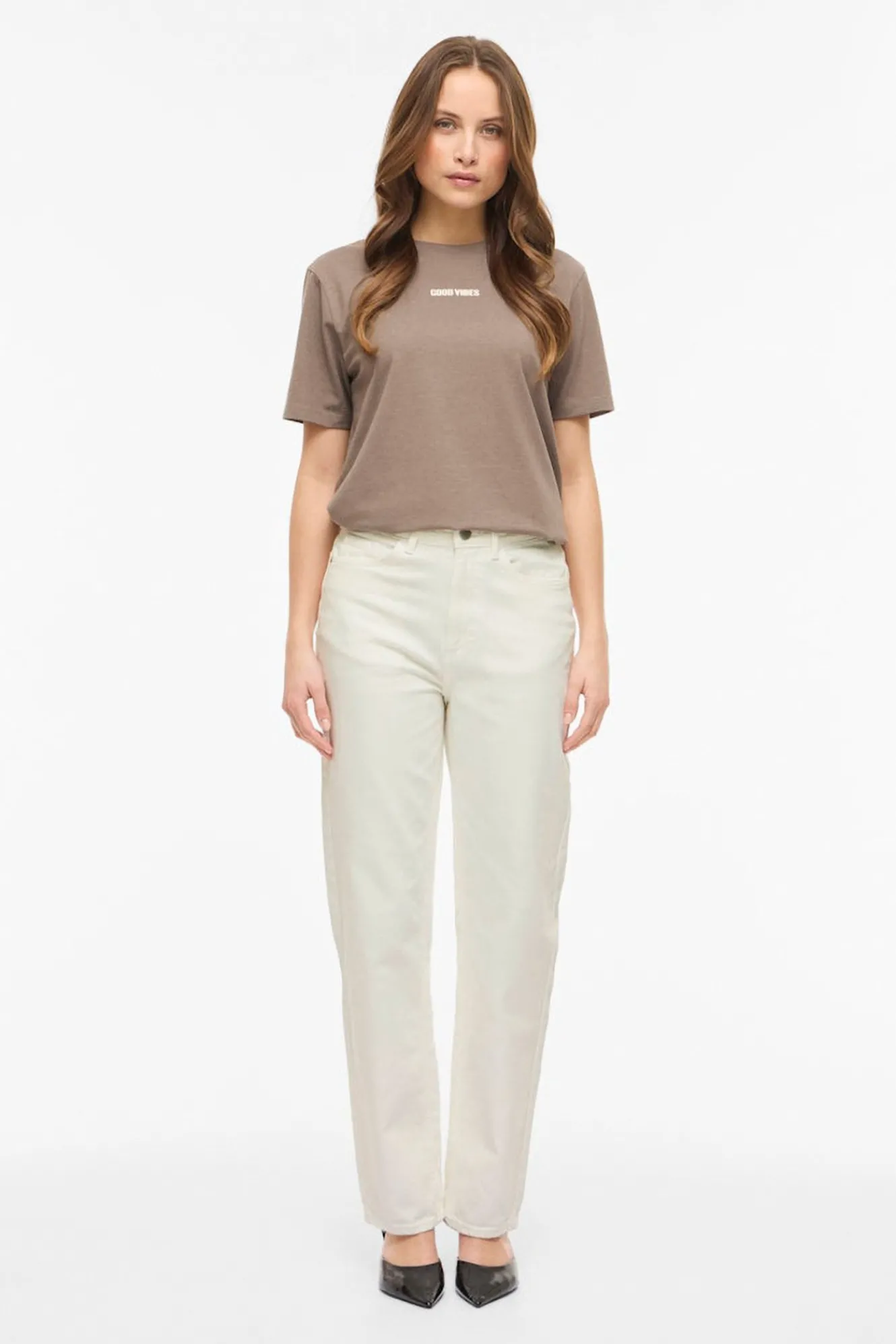 Vila Pantalón vaquero recto con cintura alta^Mujer Jeans