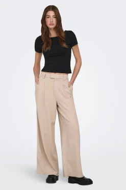 Only Pantalón wide de lino^Mujer Lino