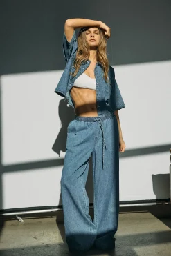 Noisy May Pantal&oacute;n wide lazada^Mujer Pantalones