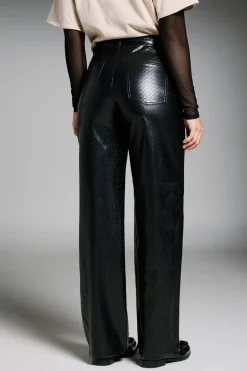 Only Pantal&oacute;n wide leg piel vegana^Mujer Pantalones