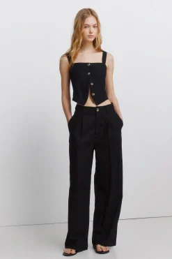 Springfield Pantalones de lino tailoring^Mujer Lino|Pantalones