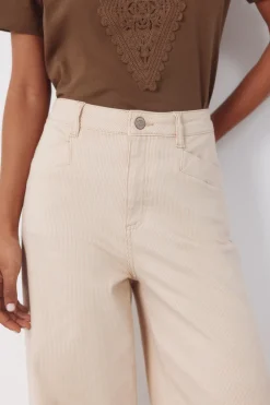 Cortefiel Pantalones Rayas Arena^Mujer Pantalones