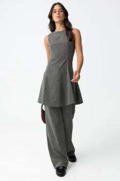 Tiffosi Pantalones Rectos a Rayas^Mujer Pantalones