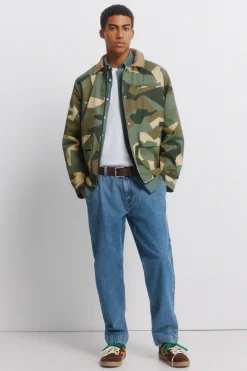 Springfield Parka camuflaje cuello contraste^Hombre Abrigos