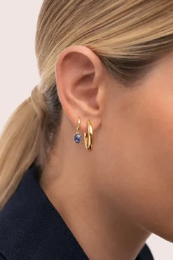 Singularu Pendiente Suelto Aro Catalina Stone Baño Oro^Mujer Bisutería