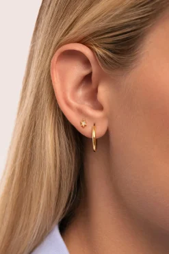 Singularu Pendiente Suelto Polaris Plata Baño Oro^Mujer Bisutería