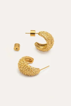 Singularu Pendientes Aro Antique Acero Baño Oro^Mujer Bisutería